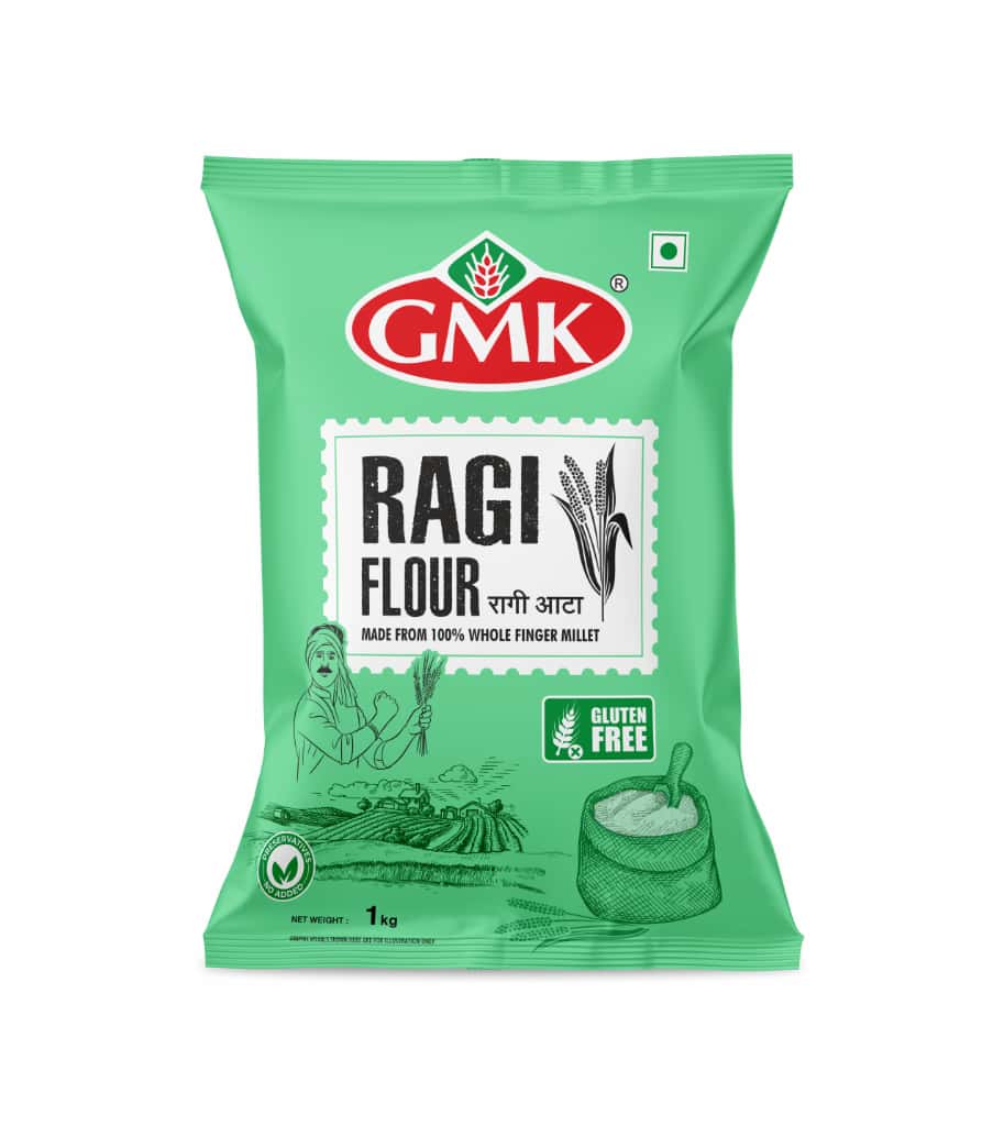 GMK Ragi Flour (Ragi Atta) 1kg | 100% Whole Finger Millet | Gluten Free